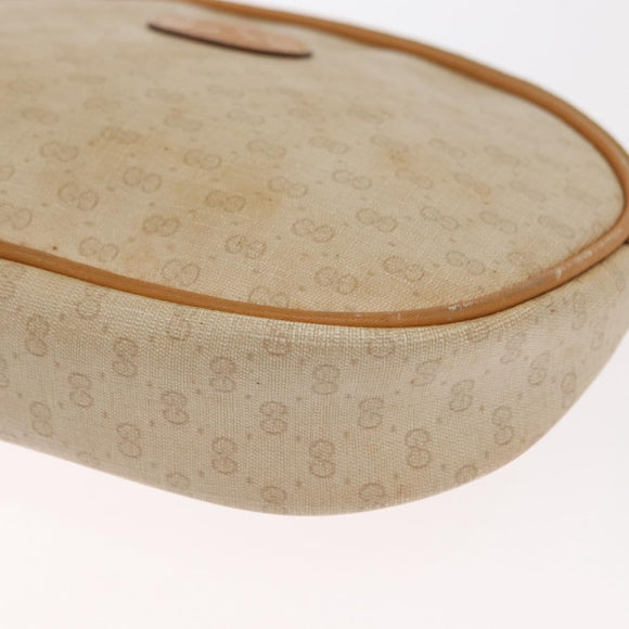 GUCCI Micro GG Supreme Shoulder Bag PVC Cream Gold Auth 160231