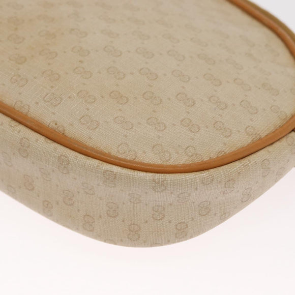 GUCCI Micro GG Supreme Shoulder Bag PVC Cream Gold Auth 160231