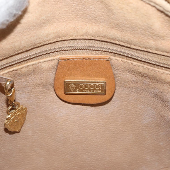 GUCCI Micro GG Supreme Shoulder Bag PVC Cream Gold Auth 160231