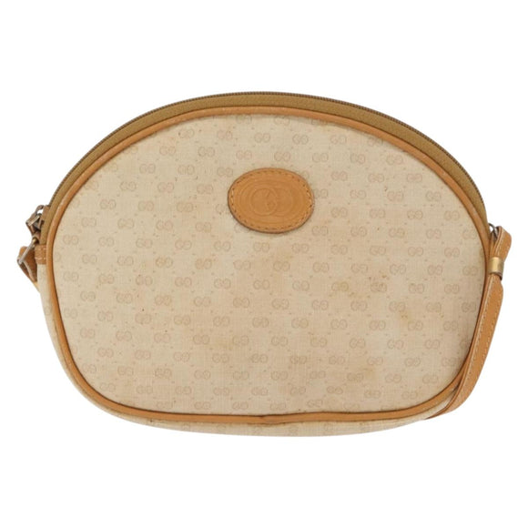 GUCCI Micro GG Supreme Shoulder Bag PVC Cream Gold Auth 160231