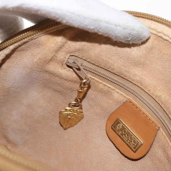 GUCCI Micro GG Supreme Shoulder Bag PVC Cream Gold Auth 160231