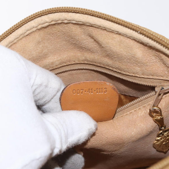 GUCCI Micro GG Supreme Shoulder Bag PVC Cream Gold Auth 160231