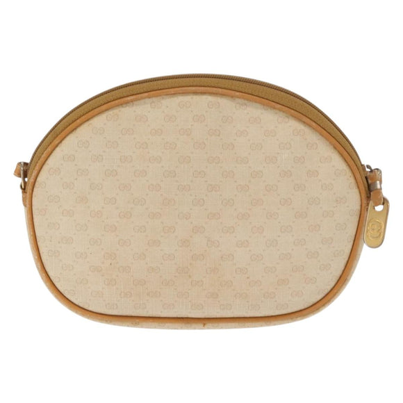 GUCCI Micro GG Supreme Shoulder Bag PVC Cream Gold Auth 160231