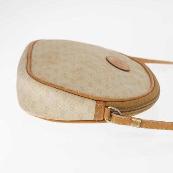 GUCCI Micro GG Supreme Shoulder Bag PVC Cream Gold Auth 160231