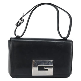GUCCI Shoulder Bag Leather Black Silver 001 3111 Auth 160232