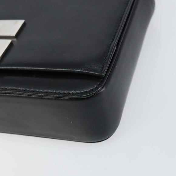 GUCCI Shoulder Bag Leather Black Silver 001 3111 Auth 160232