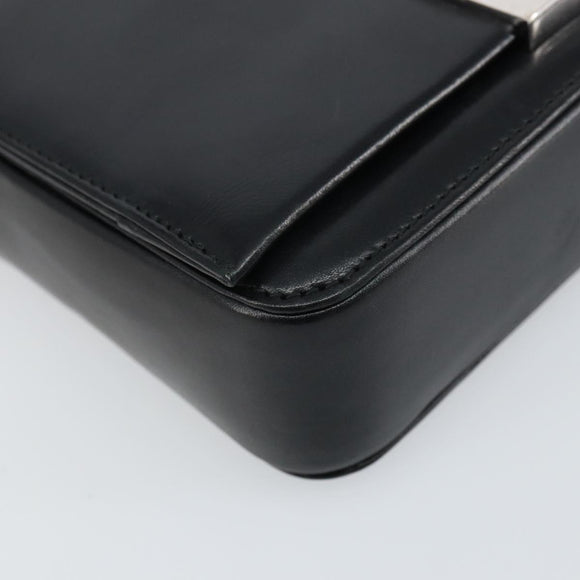 GUCCI Shoulder Bag Leather Black Silver 001 3111 Auth 160232