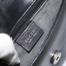 GUCCI Shoulder Bag Leather Black Silver 001 3111 Auth 160232-19