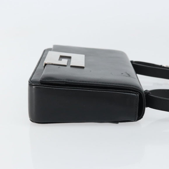 GUCCI Shoulder Bag Leather Black Silver 001 3111 Auth 160232