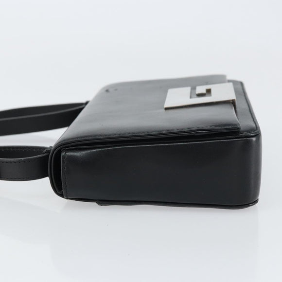GUCCI Shoulder Bag Leather Black Silver 001 3111 Auth 160232