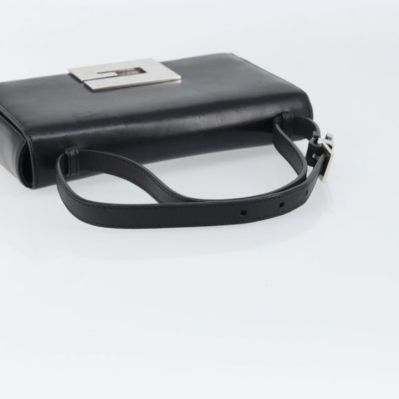 GUCCI Shoulder Bag Leather Black Silver 001 3111 Auth 160232