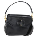 GUCCI Shoulder Bag Leather Black Gold 001 4214 Auth 160233-1