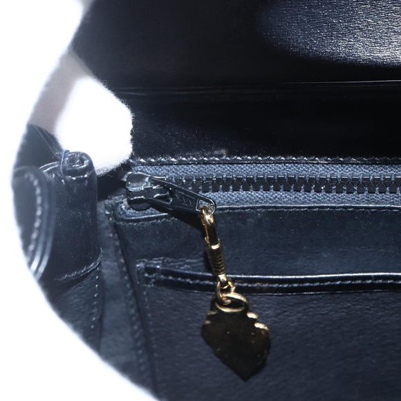 GUCCI Shoulder Bag Leather Black Gold 001 4214 Auth 160233