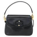 GUCCI Shoulder Bag Leather Black Gold 001 4214 Auth 160233-13