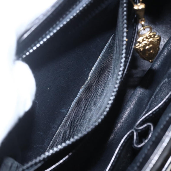 GUCCI Shoulder Bag Leather Black Gold 001 4214 Auth 160233