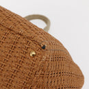 PRADA Canapa GM Hand Bag Raffia Canvas Brown Gold Auth 160234-11