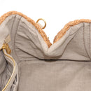 PRADA Canapa GM Hand Bag Raffia Canvas Brown Gold Auth 160234-18