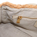 PRADA Canapa GM Hand Bag Raffia Canvas Brown Gold Auth 160234-19