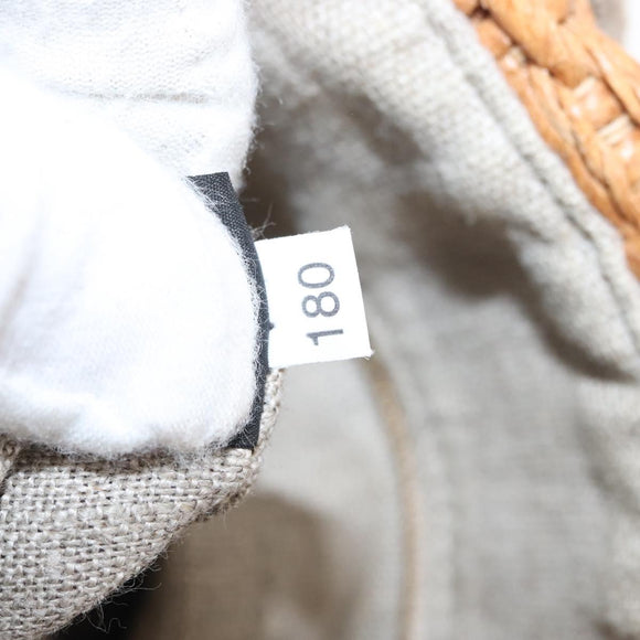 PRADA Canapa GM Hand Bag Raffia Canvas Brown Gold Auth 160234