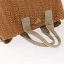 PRADA Canapa GM Hand Bag Raffia Canvas Brown Gold Auth 160234-6