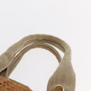 PRADA Canapa GM Hand Bag Raffia Canvas Brown Gold Auth 160234-8