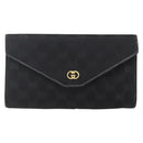 GUCCI GG Canvas Accessory Pouch Black Gold Auth 160238-13