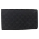 GUCCI GG Canvas Accessory Pouch Black Gold Auth 160238-2