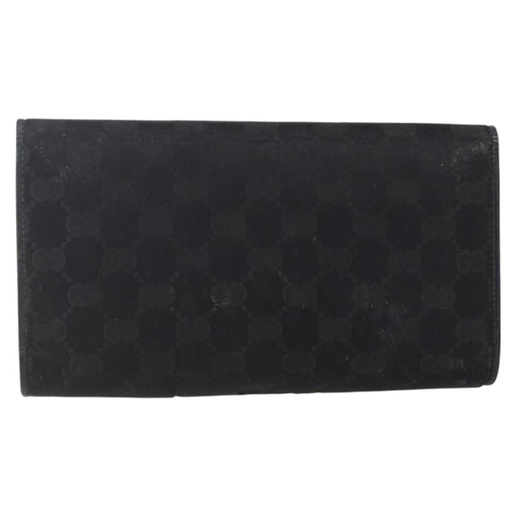 GUCCI GG Canvas Accessory Pouch Black Gold Auth 160238