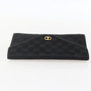GUCCI GG Canvas Accessory Pouch Black Gold Auth 160238-5
