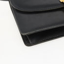 CELINE Shoulder Bag Leather Black Gold Auth 160240-14