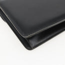 CELINE Shoulder Bag Leather Black Gold Auth 160240-16