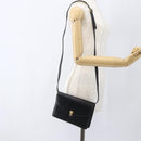 CELINE Shoulder Bag Leather Black Gold Auth 160240-22