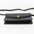 CELINE Shoulder Bag Leather Black Gold Auth 160240-5