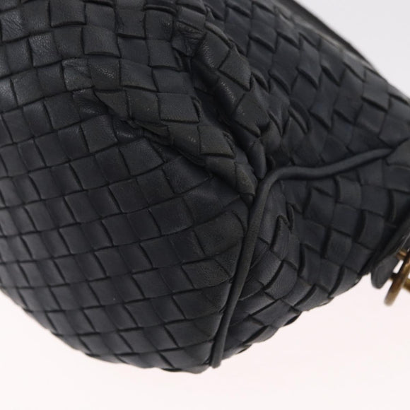 BOTTEGA VENETA INTRECCIATO Shoulder Bag Leather Outlet Navy Auth 160241A
