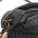 BOTTEGA VENETA INTRECCIATO Shoulder Bag Leather Outlet Navy Auth 160241A-10
