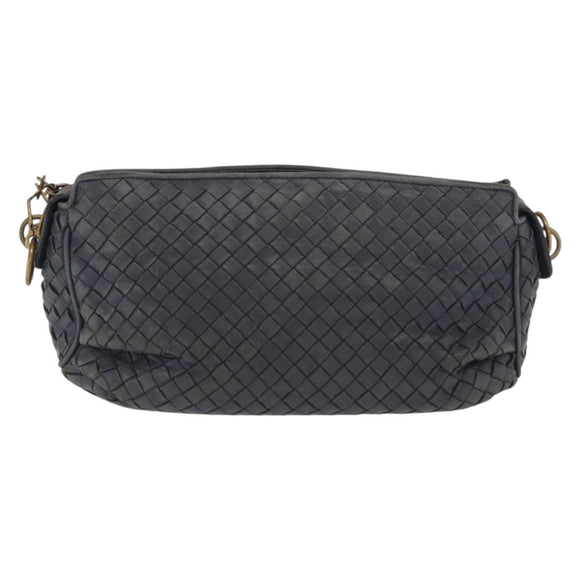 BOTTEGA VENETA INTRECCIATO Shoulder Bag Leather Outlet Navy Auth 160241A