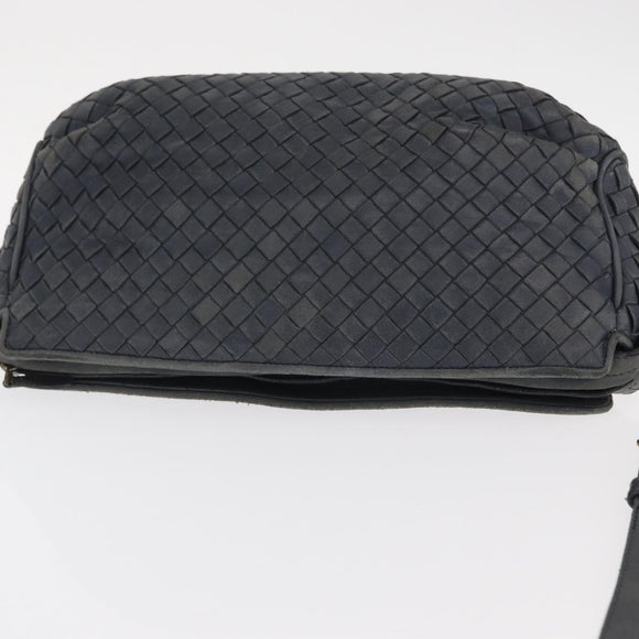 BOTTEGA VENETA INTRECCIATO Shoulder Bag Leather Outlet Navy Auth 160241A