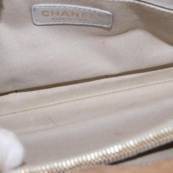 CHANEL Matelasse Chain Shoulder Bag Lamb Skin Light Brown Gold CC Auth 160244