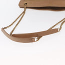CHANEL Matelasse Chain Shoulder Bag Lamb Skin Light Brown Gold CC Auth 160244-7