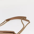 CHANEL Matelasse Chain Shoulder Bag Lamb Skin Light Brown Gold CC Auth 160244-8