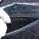 CHANEL Matelasse Chain Bag Lamb Skin Black gold CC Auth 160245-19