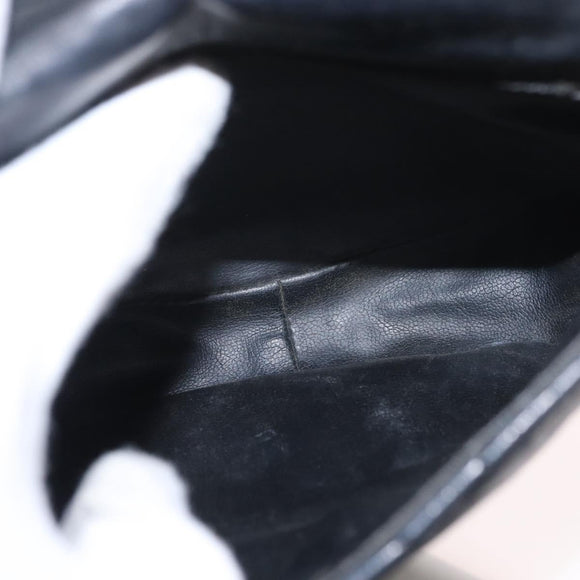 CHANEL Matelasse Chain Bag Lamb Skin Black gold CC Auth 160245