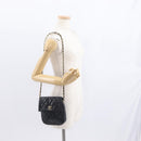 CHANEL Matelasse Chain Bag Lamb Skin Black gold CC Auth 160245-25