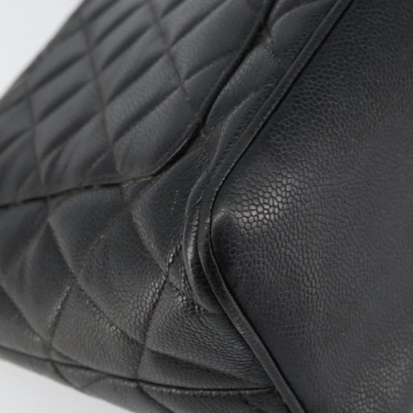 CHANEL Matelasse Reprint Tote Bag Caviar Skin Black CC Auth 160246A