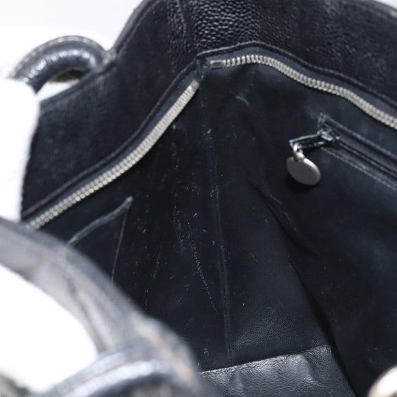 CHANEL Matelasse Reprint Tote Bag Caviar Skin Black CC Auth 160246A