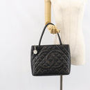 CHANEL Matelasse Reprint Tote Bag Caviar Skin Black CC Auth 160246A-23