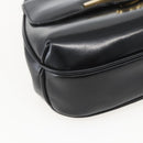 GUCCI Hand Bag Leather Black Gold Auth 160248-14