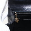 GUCCI Hand Bag Leather Black Gold Auth 160248-17