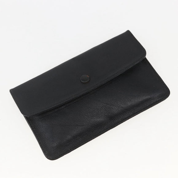 GUCCI Hand Bag Leather Black Gold Auth 160248