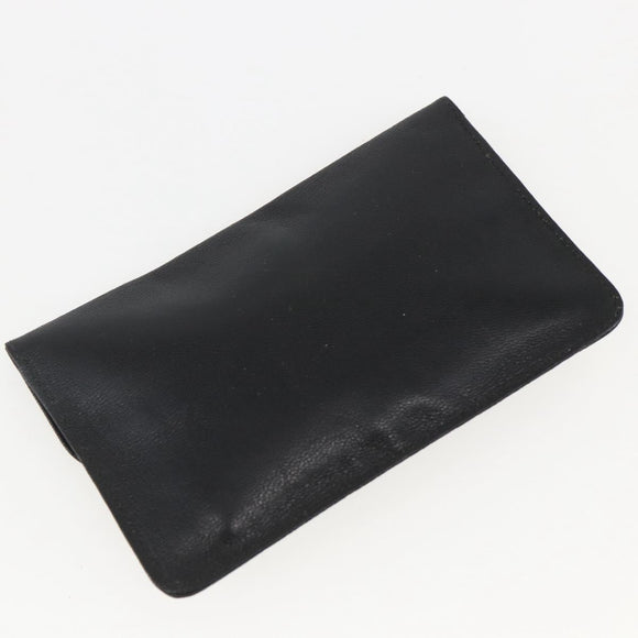 GUCCI Hand Bag Leather Black Gold Auth 160248